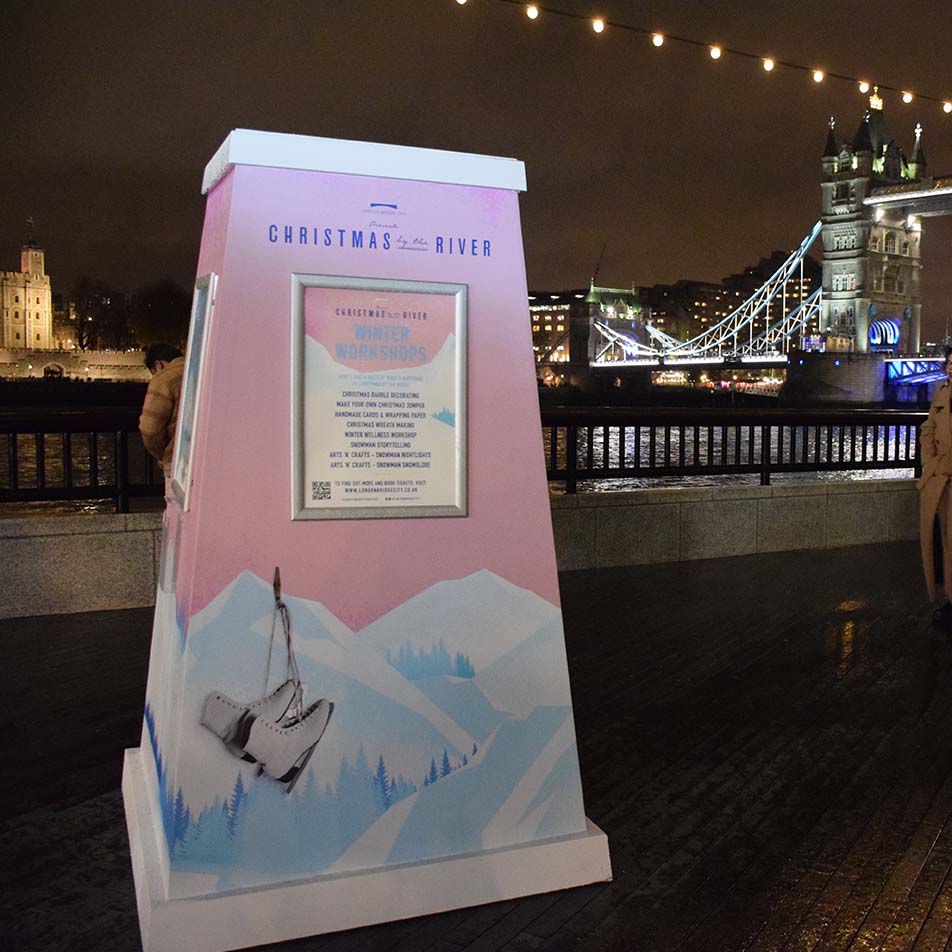 We worked with creative agency Hudson Fuggle to execute the printed elements of their brand for London Bridge City’s festive offer – Christmas by the River.